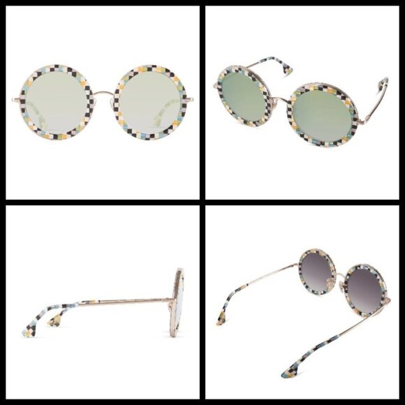 💕ALICE + OLIVIA💕 Beverly Sunglasses Holiday Checkers NWT - Picture 3 of 12